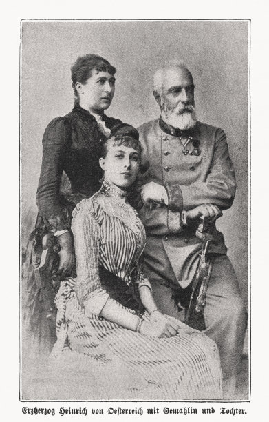 奥地利的海因里希·安东大公及其家族，半色调，1892年出版图片下载