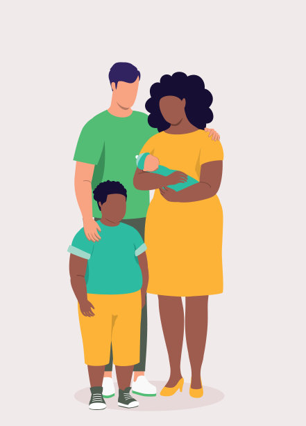 混血家庭，胖乎乎的小儿子和刚出生的婴儿。图片下载