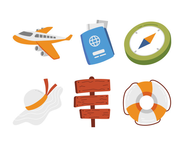旅行矢量对象的集合图片下载