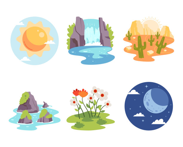 自然景观矢量图图片下载