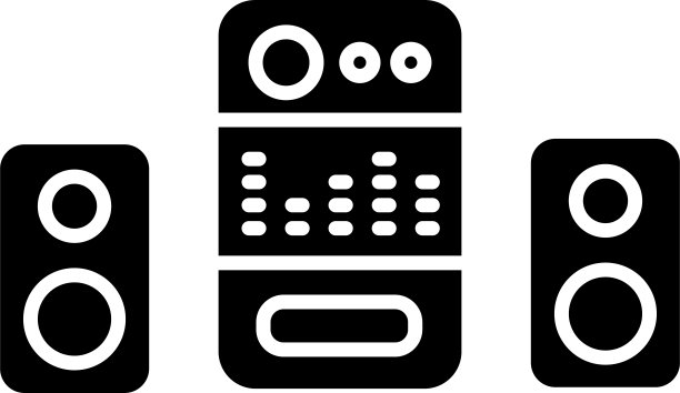 家庭影院固体字形矢量插图图片下载