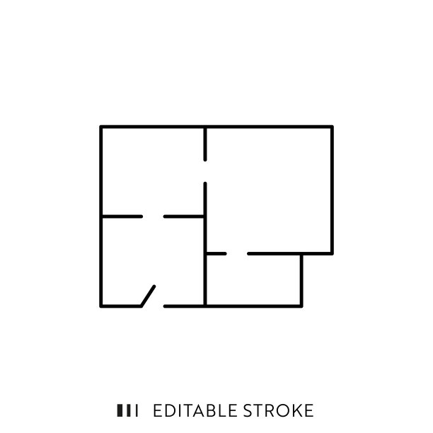 平面图线图标设计与可编辑的笔触。图片下载