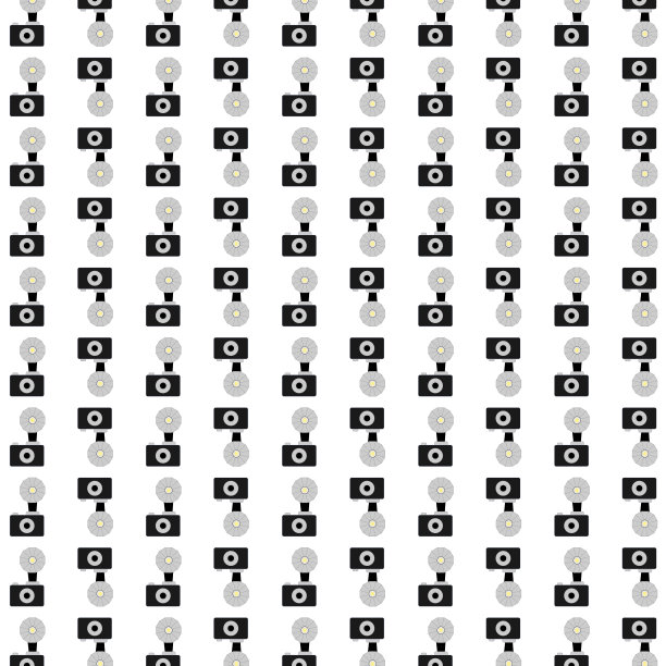 矢量无缝模式与老式相机。35mm相机无缝图案摄影师矢量，标志，涂鸦，礼品，出版社，包装纸瓷砖背景。图片下载