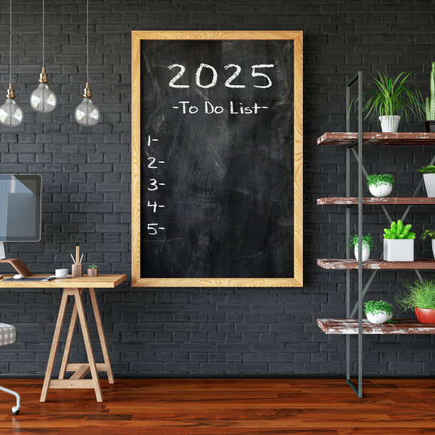 Cozy Room墙上的2025年待办事项清单图片下载