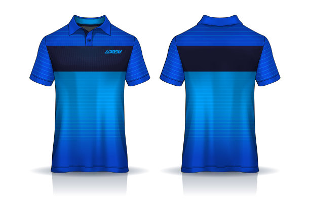 t恤polo样板设计。统一的前后视图。图片下载