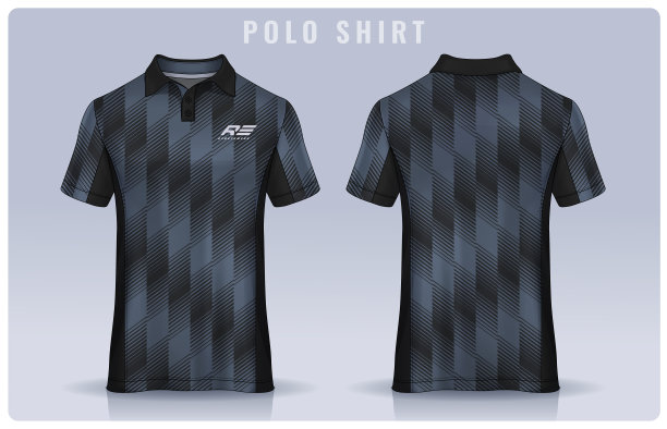 t恤polo样板设计。统一的前后视图。图片下载