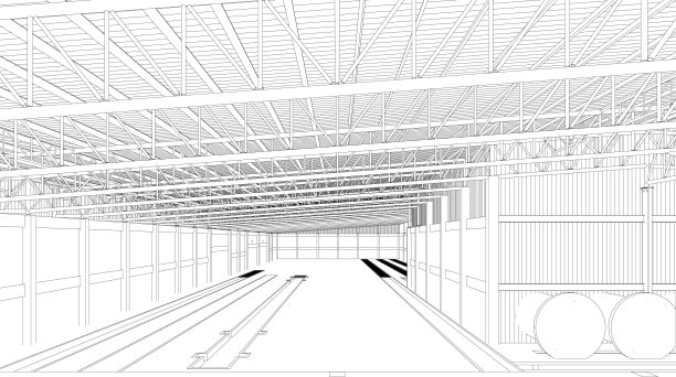 建筑工程的三维插图图片下载