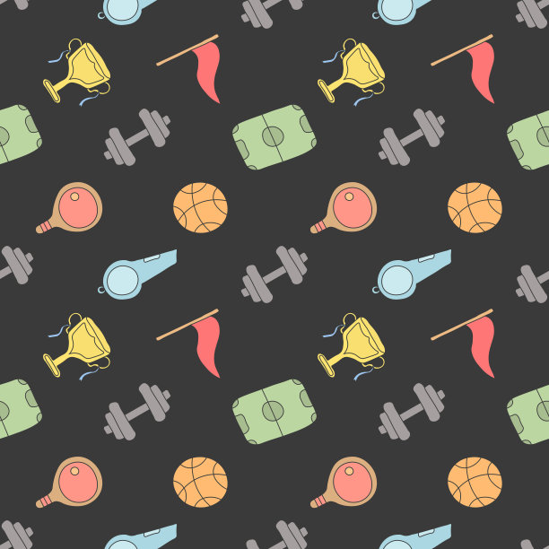 无缝运动模式。背景与体育图标。涂鸦运动插画图片下载