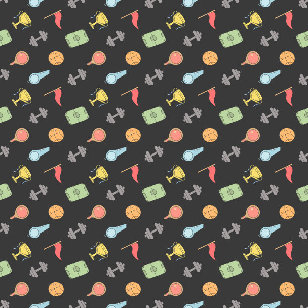 无缝运动模式。背景与体育图标。涂鸦运动插画图片下载