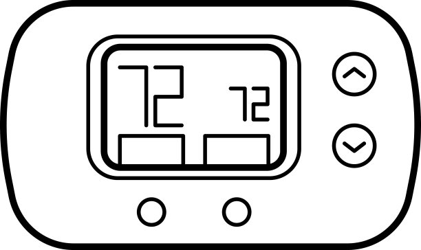 恒温器轮廓图标。来自图标集合的细线样式。像素完美的矢量插图。图片下载