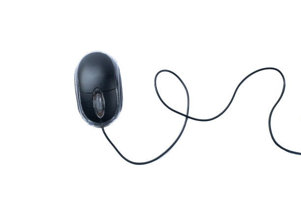 白色背景上的黑色电脑鼠标，孤立的照片图片下载