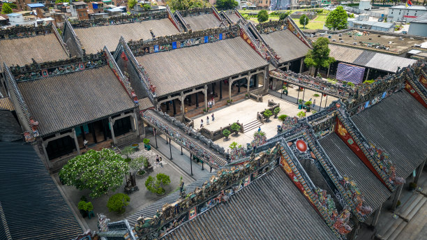 鸟瞰中国广州陈氏宗祠图片下载