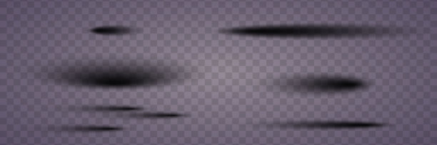 一组真实的阴影在一个透明的背景。图片下载