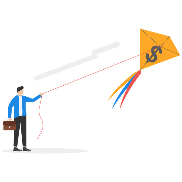 一个穿西装的男人放风筝，图片下载