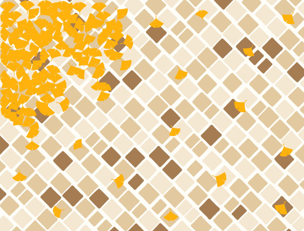 银杏叶落在石头路面上的插图图片下载