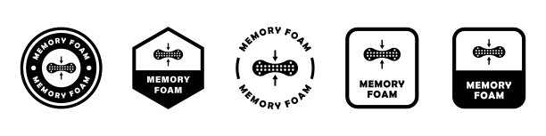 记忆泡沫-枕头或床垫的矢量标志。图片下载