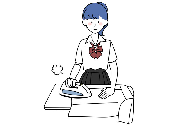 高中女生熨衣服图片下载