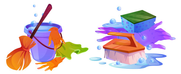 家庭清洁用具套装图片下载