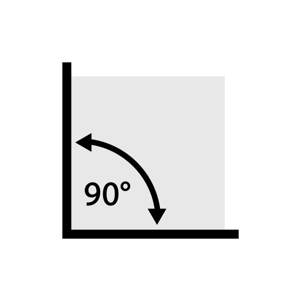 90度角图标隔离矢量插图。图片下载