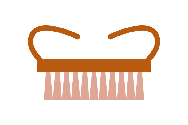 修指甲刷。专业美甲工具。孤立的矢量插图在剪贴画风格图片下载