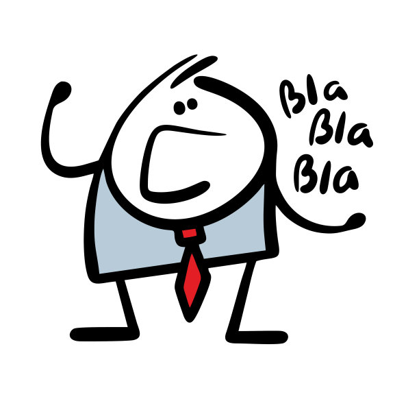 手绘西装男士演讲矢量插画：卡通商人做公司前景报告图片下载