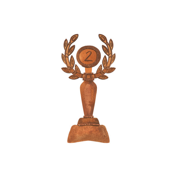 闪亮的金杯。比赛获胜者的奖品。碗放在基座上。象征成功、好运和成就。孤立的水彩插图在白色的背景。剪纸艺术。图片下载