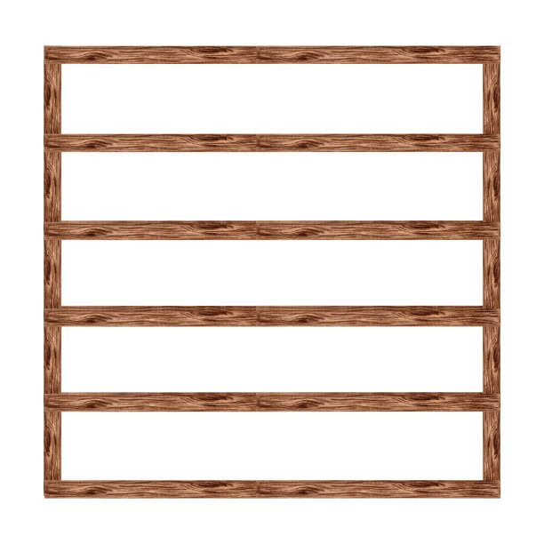 书架、书柜。水平框架的木板与木制纹理。家居内饰、家具。手绘水彩插图孤立。模板与复制空间卡片，网站，书店。图片下载