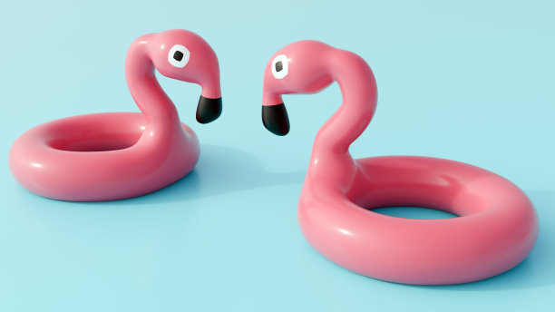 复古风格的粉色火烈鸟花车图片下载