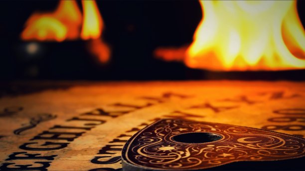 巫术精神游戏通灵板和火图片下载