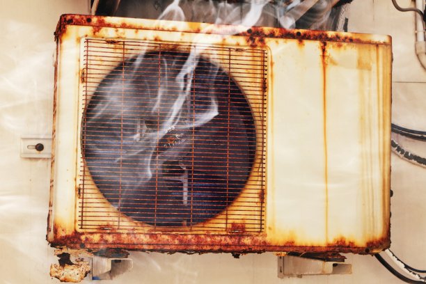 墙上的旧空调图片下载