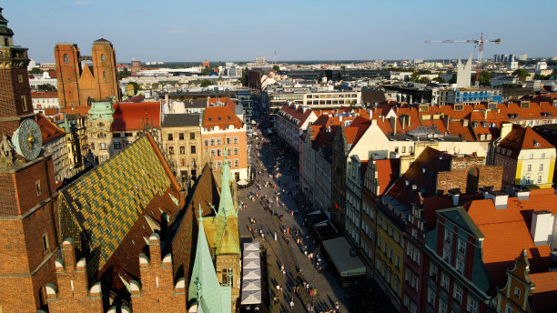 从现代的高度看城市希望发展建筑欧洲弗罗茨瓦夫波兰图片下载