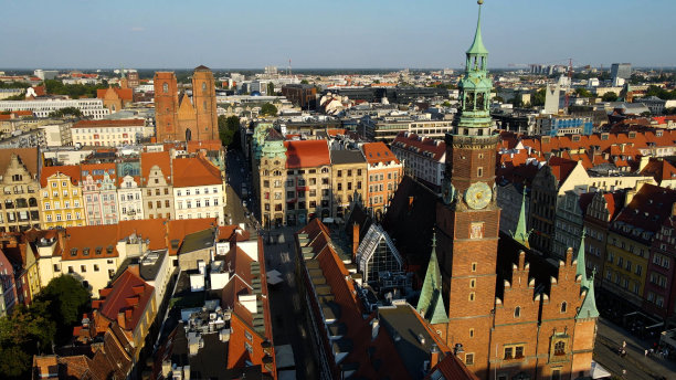 从现代的高度看城市希望发展建筑欧洲弗罗茨瓦夫波兰图片下载