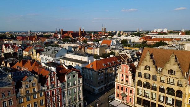 从现代的高度看城市希望发展建筑欧洲弗罗茨瓦夫波兰图片下载