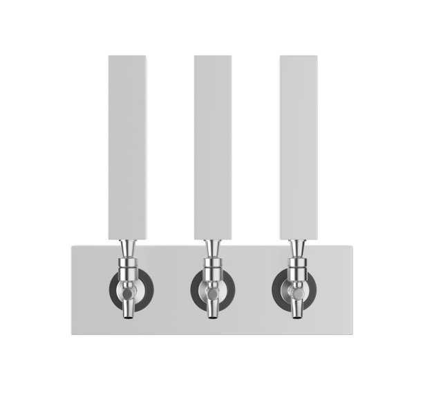 促销现实啤酒龙头处理不同形状的3d插图。图片下载