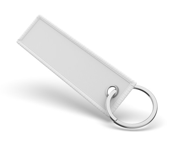 刺绣钥匙标签钥匙链和行李标签空白模板。图片下载