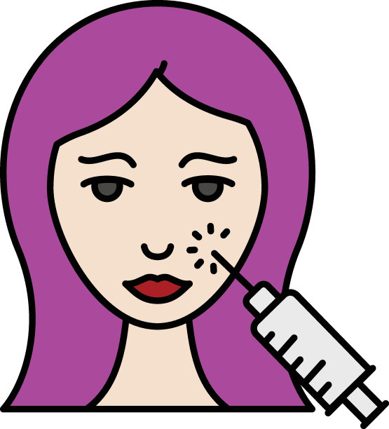 液体和注射整容矢量图标设计，美容美容师符号，美容师或美容师标志，美容治疗插图，使用深度射频微针概念的迷你整容图片下载