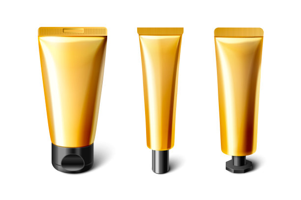 封闭的金色化妆管模型图片下载