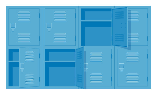 门开着的学校储物柜图片下载