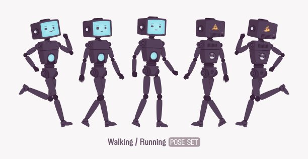 机器人朋友AI技术聊天机器人跑，走姿势设置图片下载