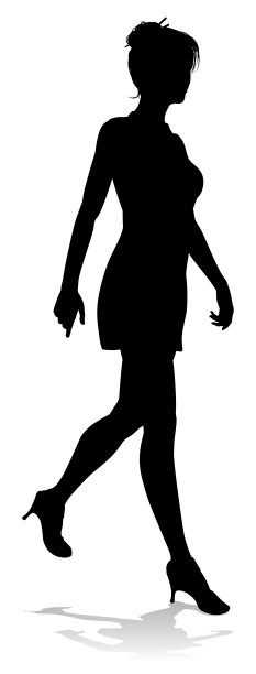 行走的女人剪影图片下载