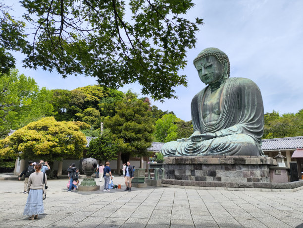 日本镰仓大佛雕像图片下载