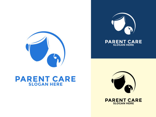 家长关怀标志设计模板，家庭标志设计插图图片下载