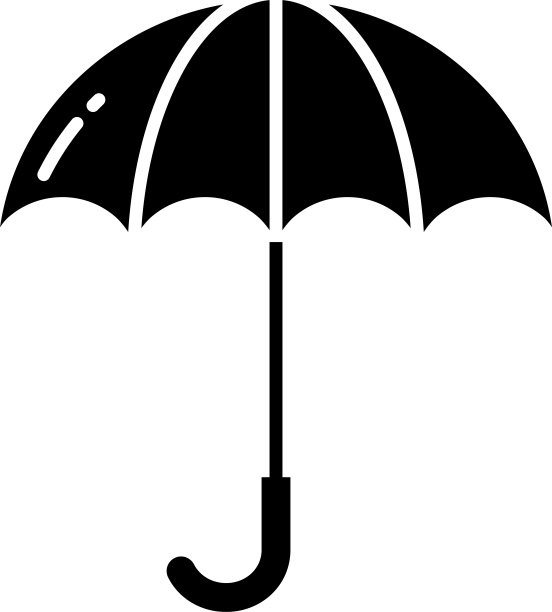 伞固体字形矢量插图图片下载