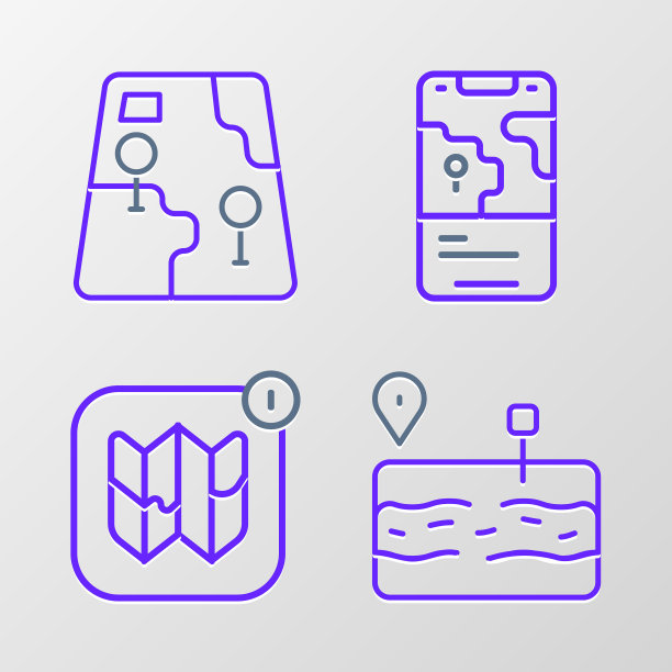 设置线路破碎的道路，信息图的城市地图，城市导航和图标。向量图片下载