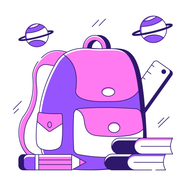 完美的书包设计插画图片下载