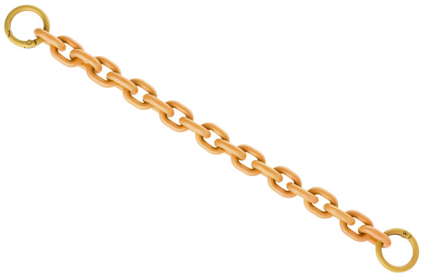 钥匙扣用链条。边缘有紧固锁的链条。绝缘白底图片下载