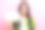 照片中震惊印象深刻的女士穿着格子夹克抱着云空空间孤立的粉红色背景图片下载