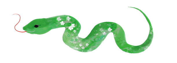 2025年蛇年新年贺卡手绘日本毛笔插画图片下载