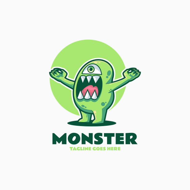 矢量插图怪物吉祥物卡通风格。图片下载