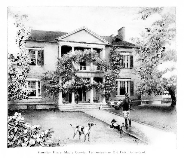 卢修斯·朱尼厄斯·波尔克的家，莫里县，田纳西州，美国，19世纪美国历史图片下载